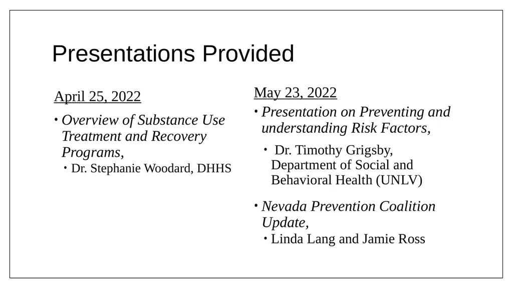 Statewide Substance Use Response Working Group - slide 14 of 60