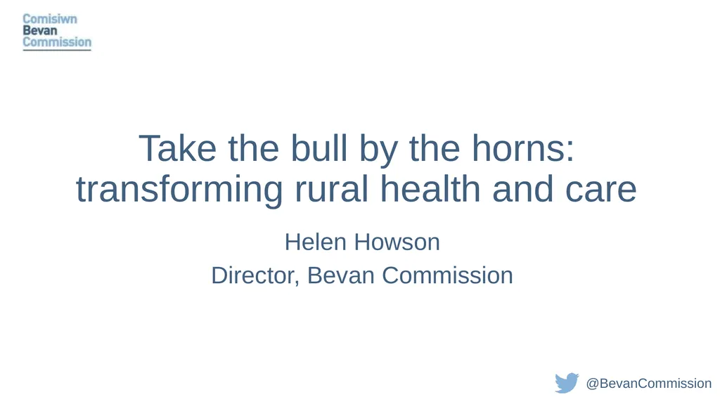 Take the bull by the horns: transforming rural