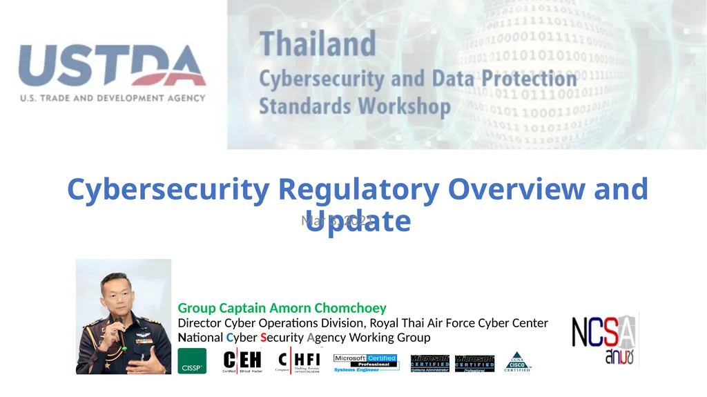 Cybersecurity Regulatory Overview and Update Group - slide 1 of 9