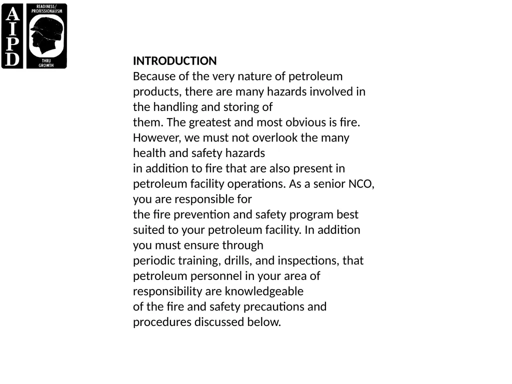 LESSON 1 FIRE AND SAFETY Critical Task: - slide 3 of 155