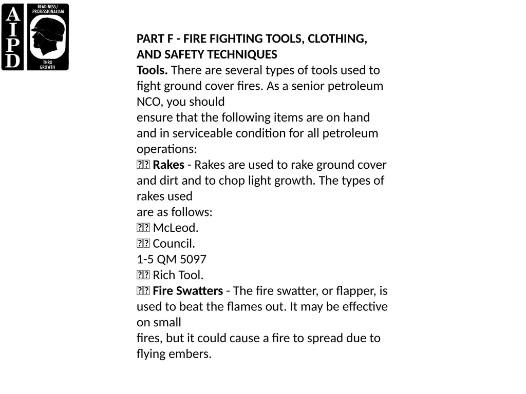 LESSON 1 FIRE AND SAFETY Critical Task: - slide 16 of 155