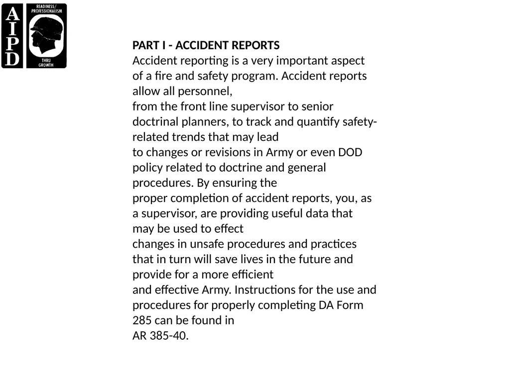 LESSON 1 FIRE AND SAFETY Critical Task: - slide 22 of 155
