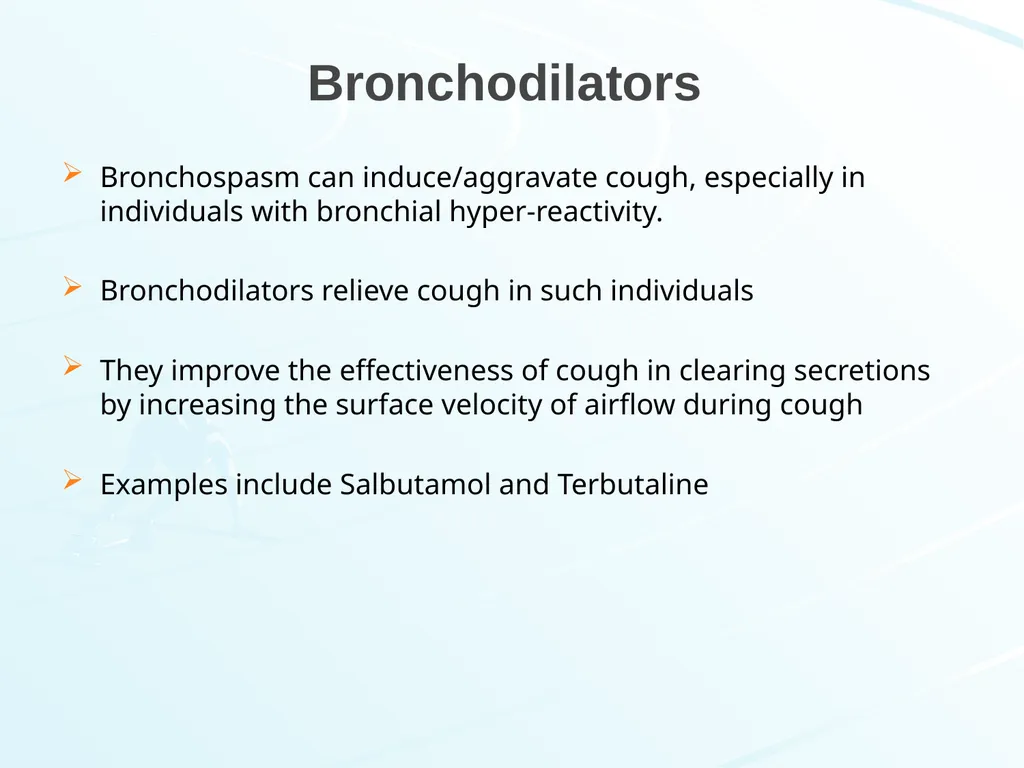 Respiratory System Pharmacology Akinluyi E.T. - slide 16 of 43