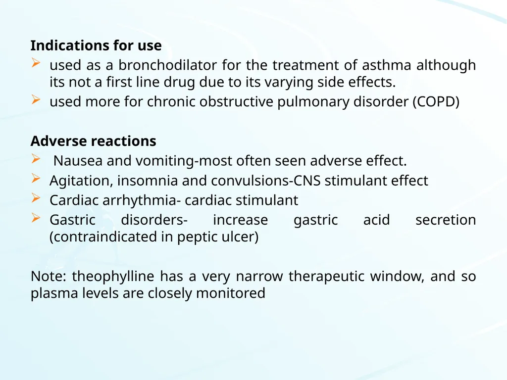 Respiratory System Pharmacology Akinluyi E.T. - slide 34 of 43