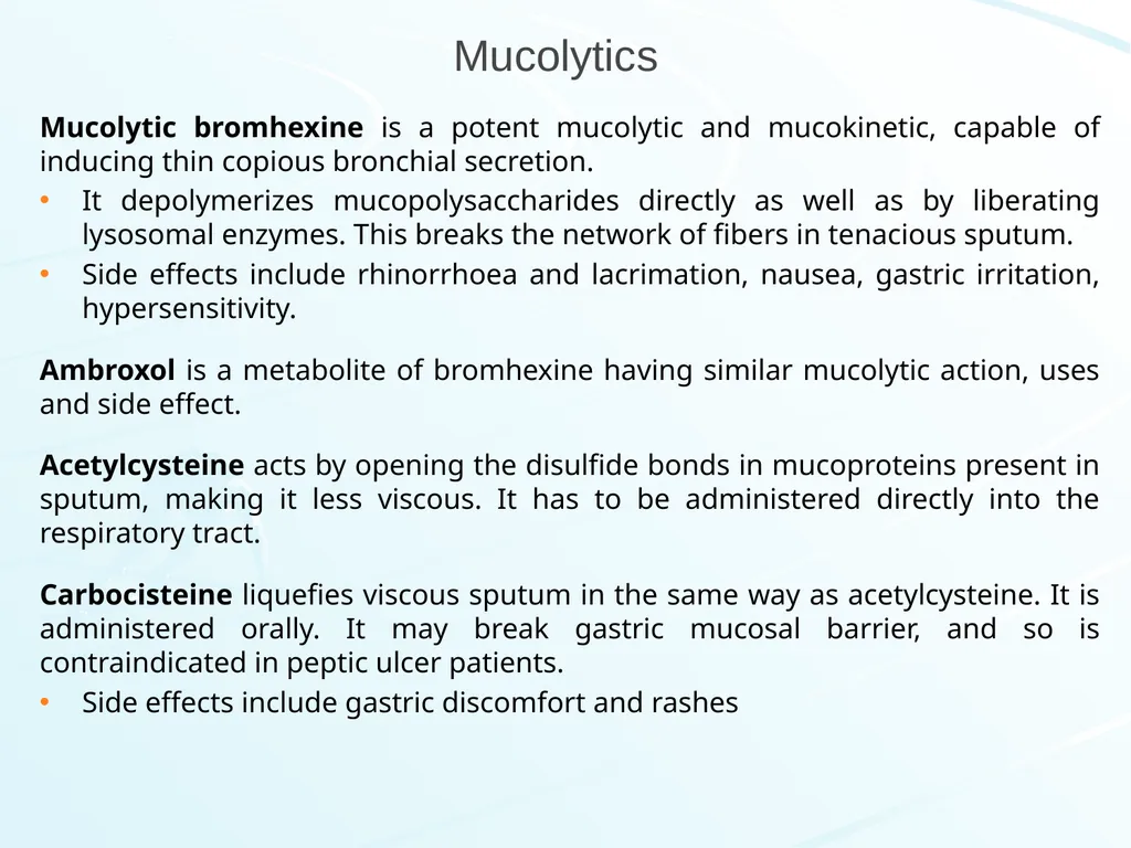 Respiratory System Pharmacology Akinluyi E.T. - slide 14 of 43