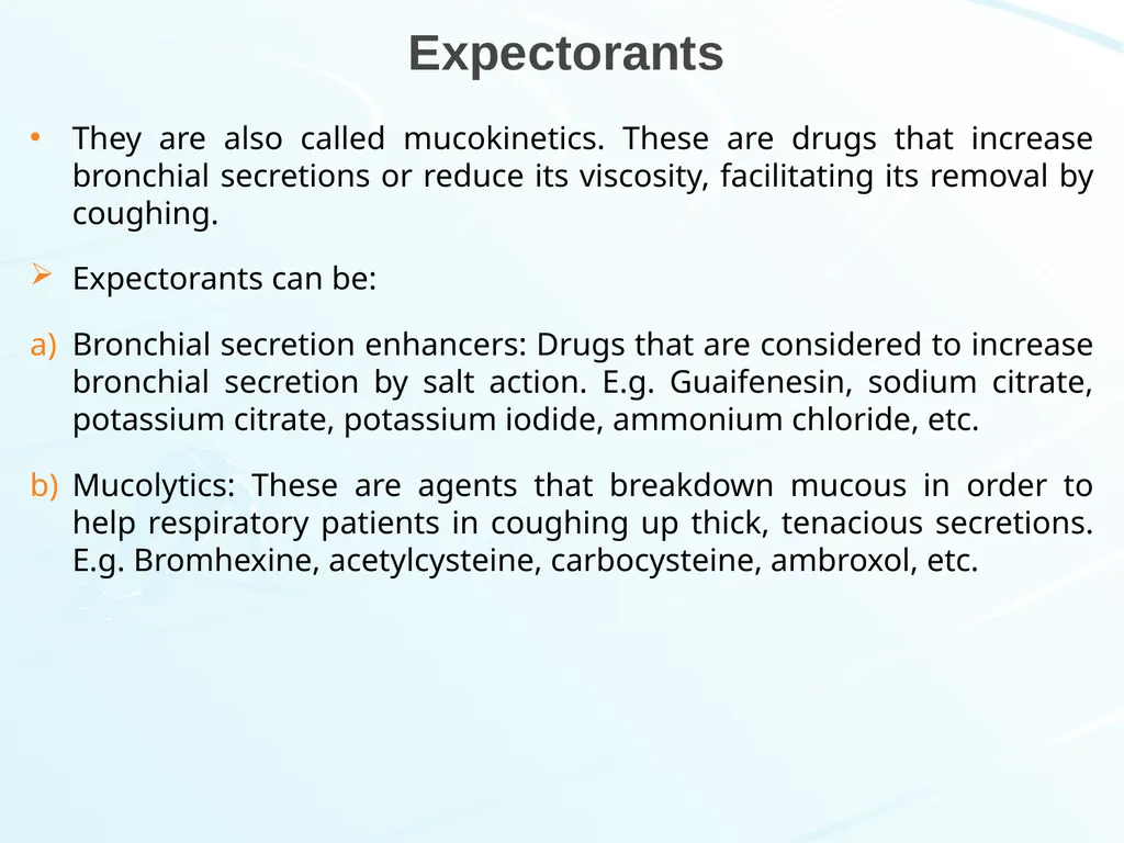 Respiratory System Pharmacology Akinluyi E.T. - slide 13 of 43