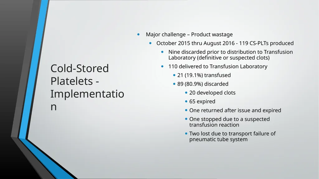 Cold-Stored Platelets and the Impact on Blood - slide 24 of 50