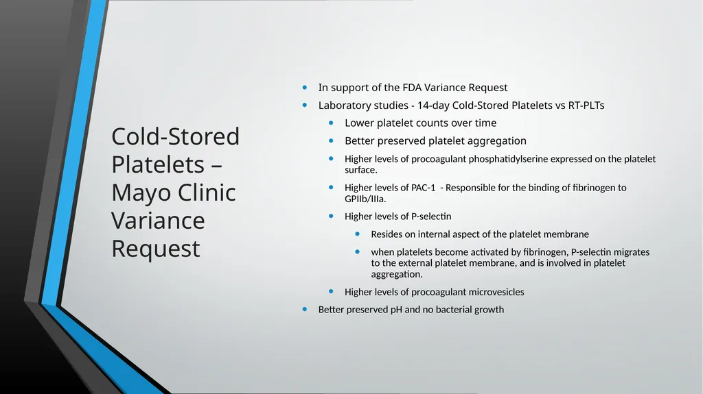 Cold-Stored Platelets and the Impact on Blood - slide 34 of 50