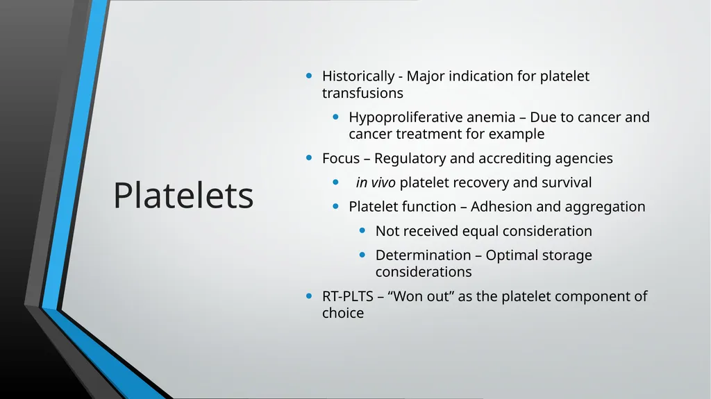 Cold-Stored Platelets and the Impact on Blood - slide 15 of 50