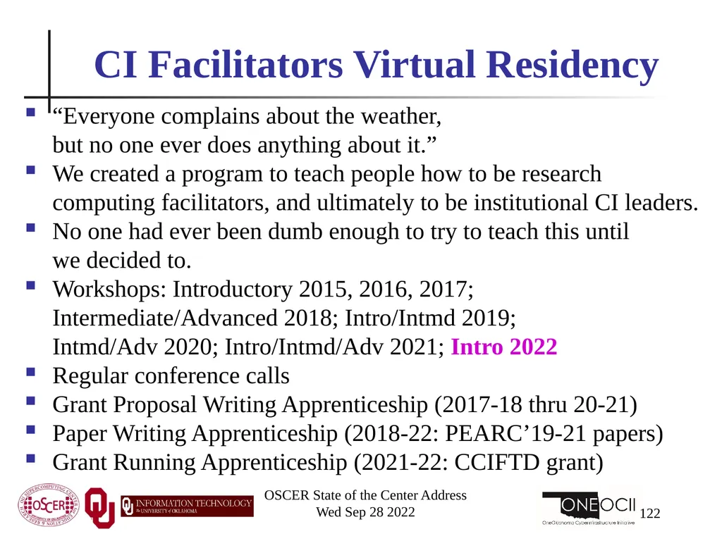 Oklahoma Supercomputing Symposium 2022 Happy 21st - slide 122 of 161