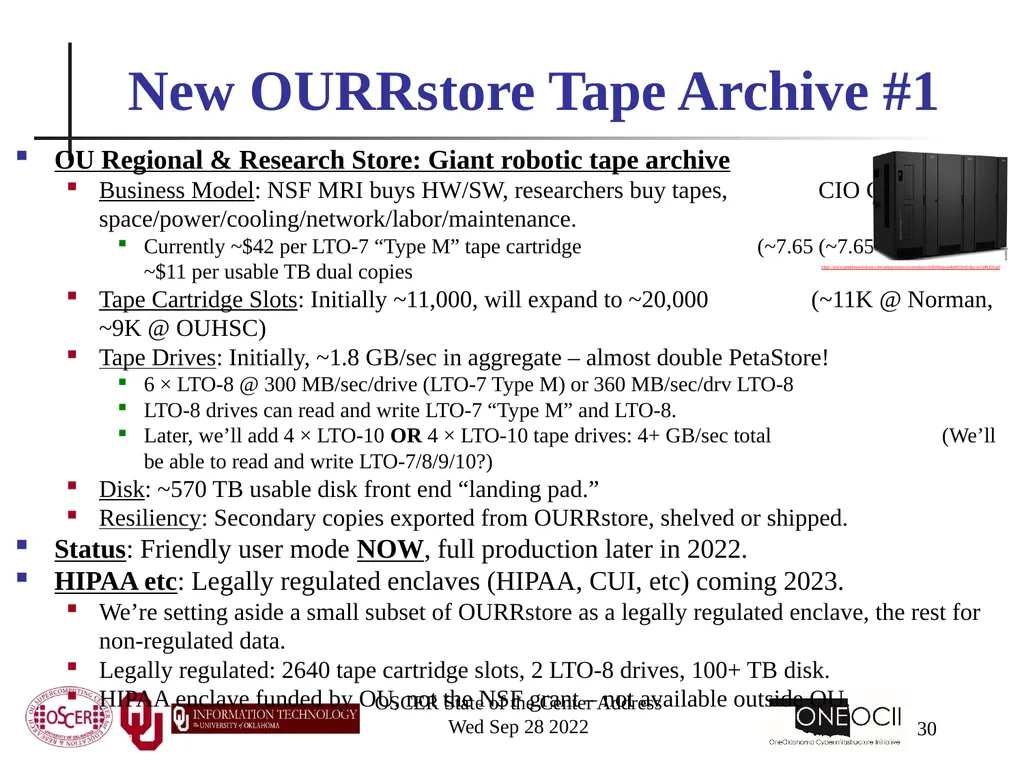 Oklahoma Supercomputing Symposium 2022 Happy 21st - slide 30 of 161
