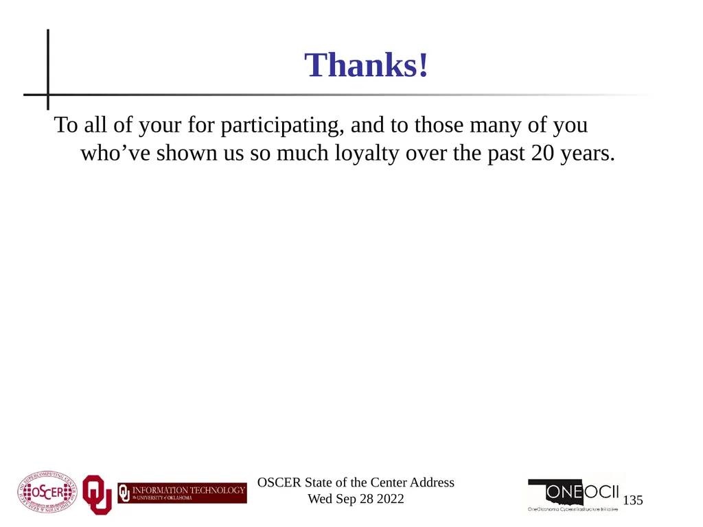 Oklahoma Supercomputing Symposium 2022 Happy 21st - slide 135 of 161