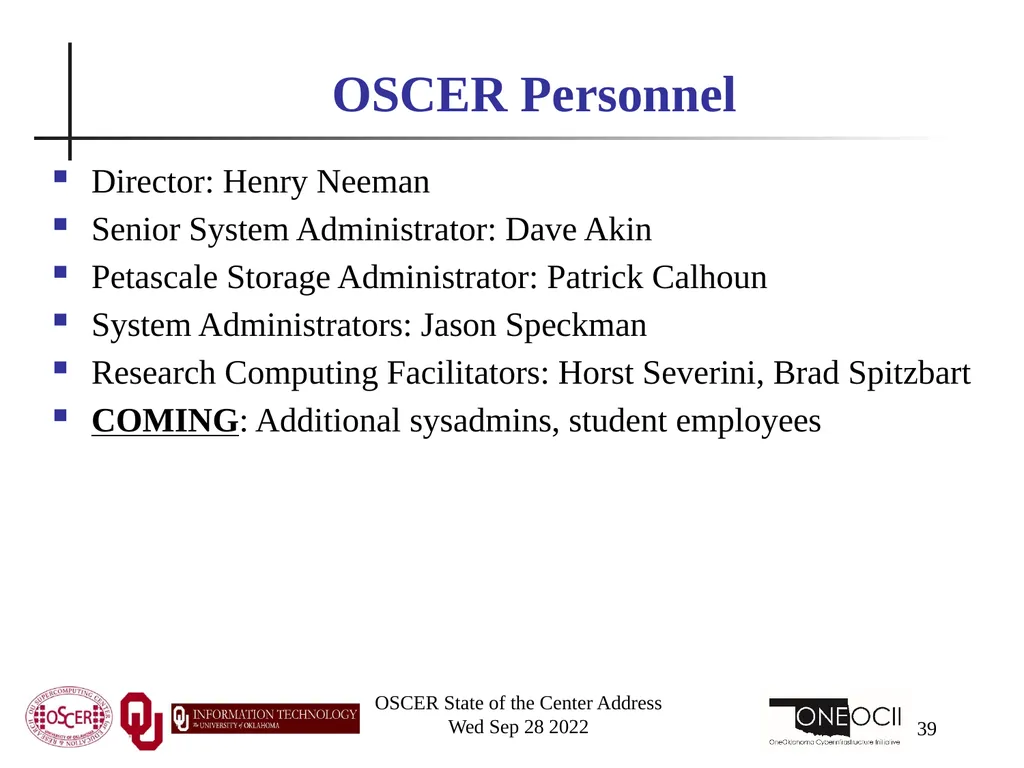 Oklahoma Supercomputing Symposium 2022 Happy 21st - slide 39 of 161