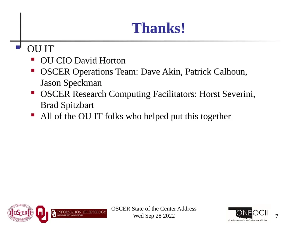 Oklahoma Supercomputing Symposium 2022 Happy 21st - slide 7 of 161