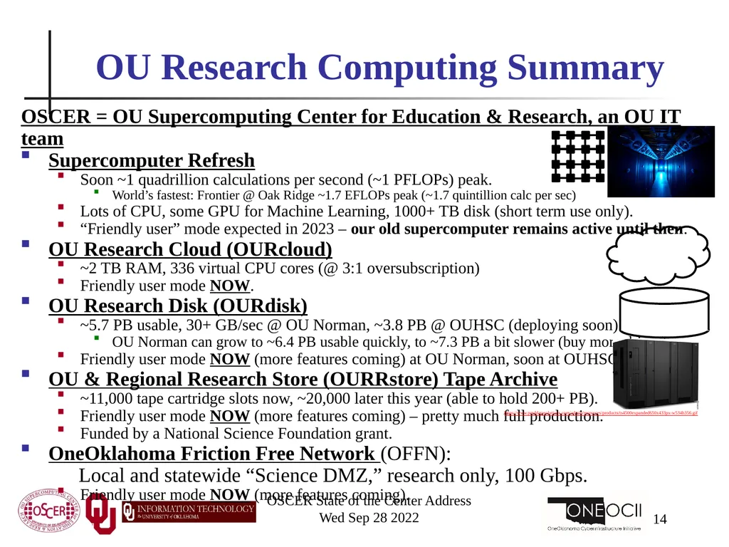 Oklahoma Supercomputing Symposium 2022 Happy 21st - slide 14 of 161
