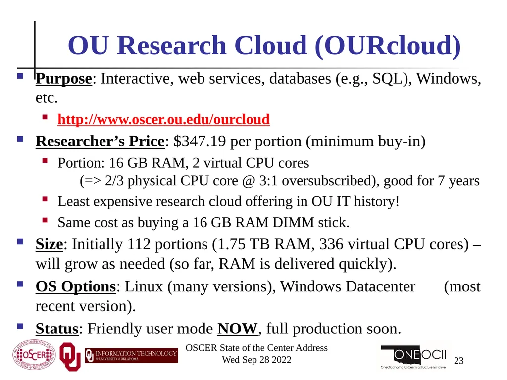 Oklahoma Supercomputing Symposium 2022 Happy 21st - slide 23 of 161