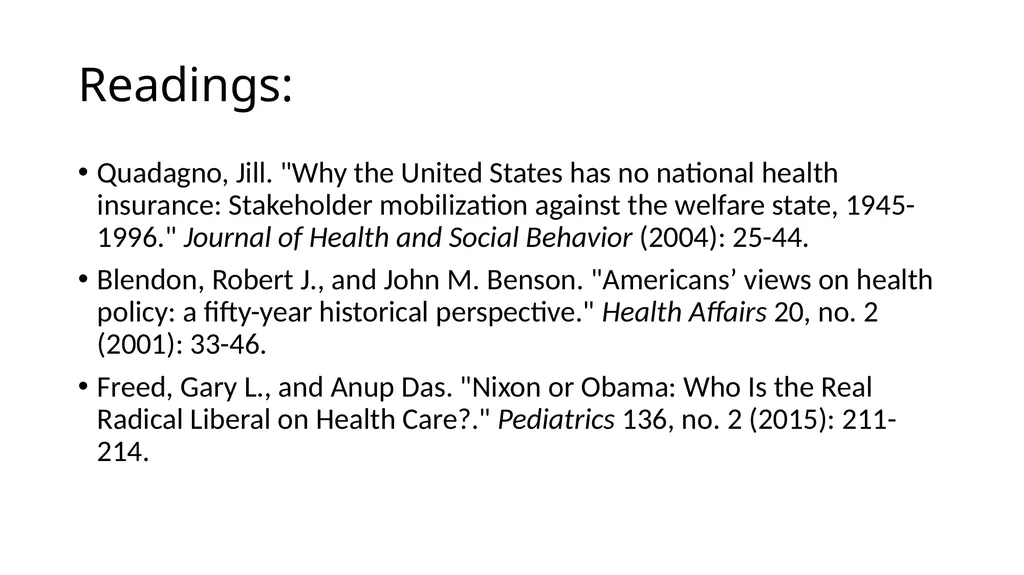 HCMI 4225: History of Public Health Insurance in - slide 82 of 83