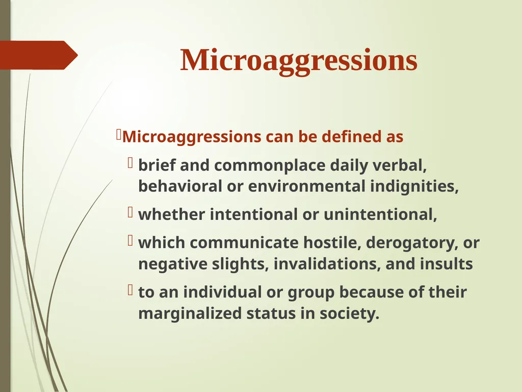 Disarming Microaggressions: Using - slide 6 of 45