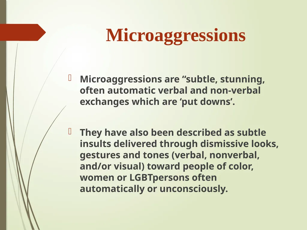 Disarming Microaggressions: Using - slide 7 of 45