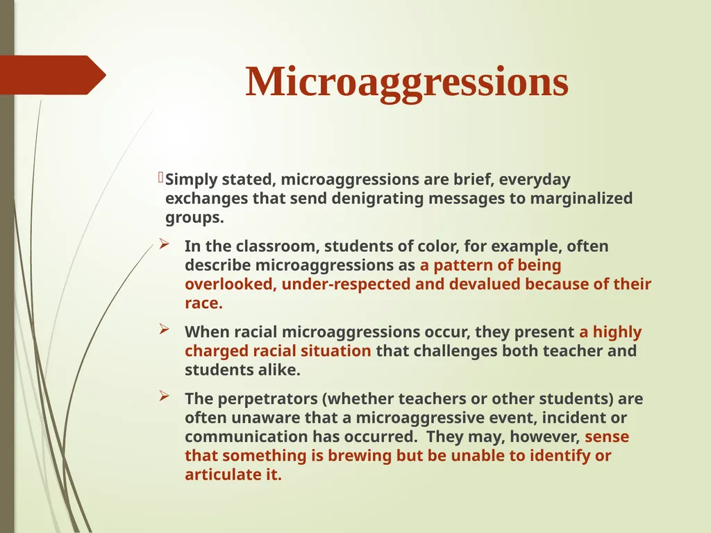 Disarming Microaggressions: Using - slide 8 of 45