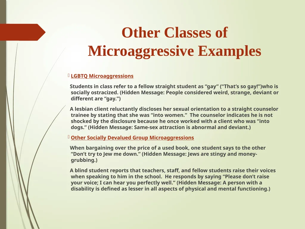 Disarming Microaggressions: Using - slide 9 of 45