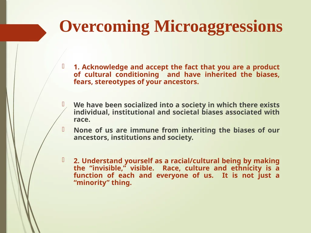 Disarming Microaggressions: Using - slide 14 of 45