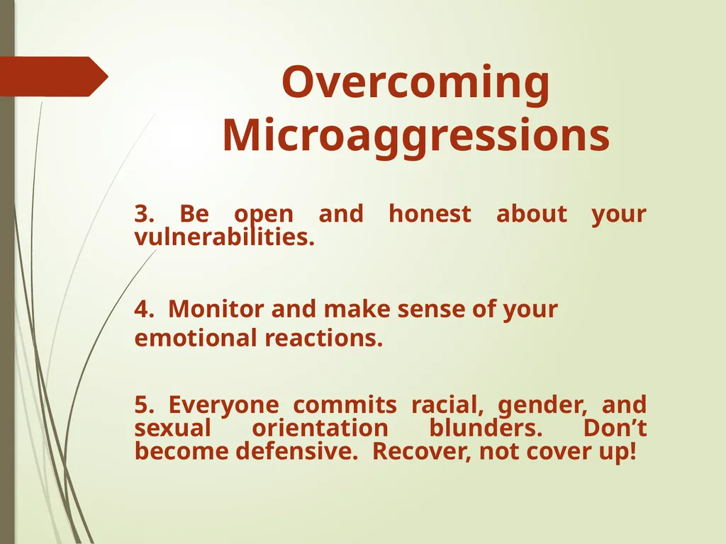 Disarming Microaggressions: Using - slide 15 of 45