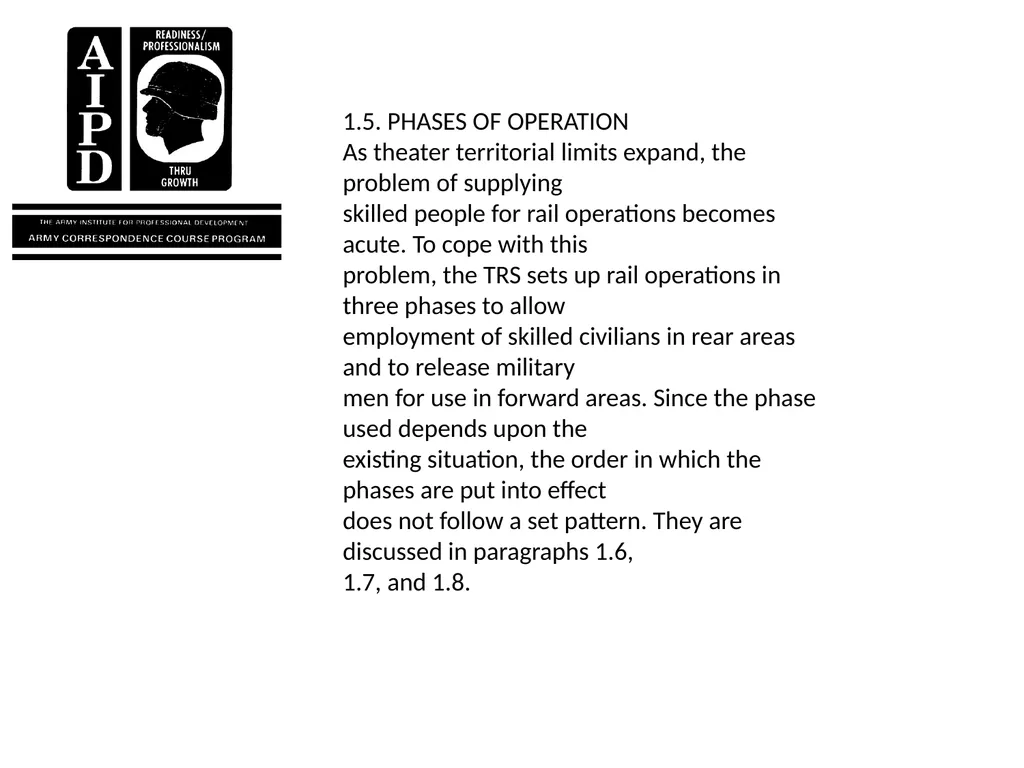 INTRODUCTION Military railroads operate basically - slide 20 of 95