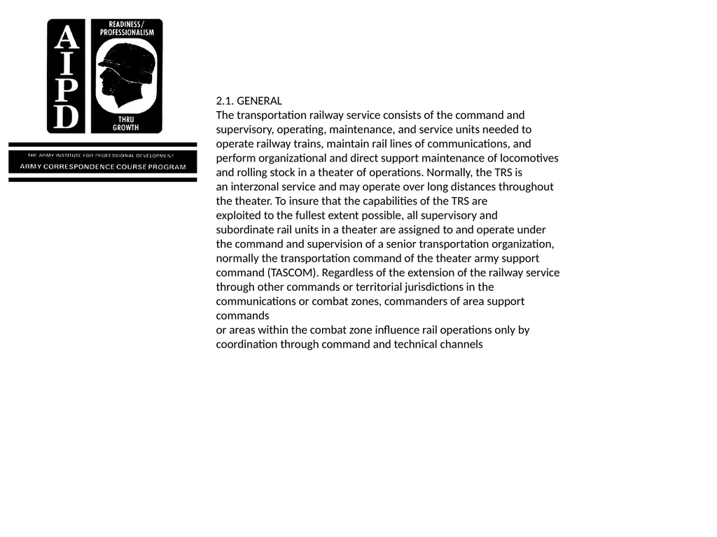 INTRODUCTION Military railroads operate basically - slide 30 of 95