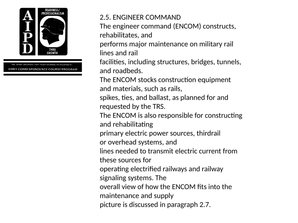 INTRODUCTION Military railroads operate basically - slide 37 of 95