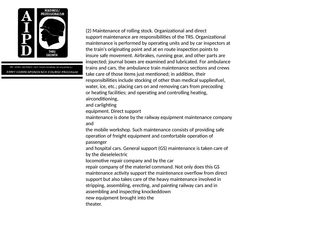 INTRODUCTION Military railroads operate basically - slide 47 of 95