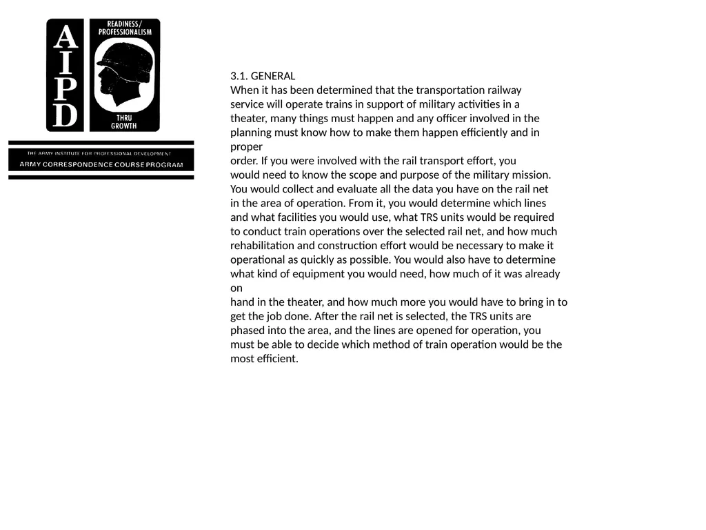 INTRODUCTION Military railroads operate basically - slide 60 of 95