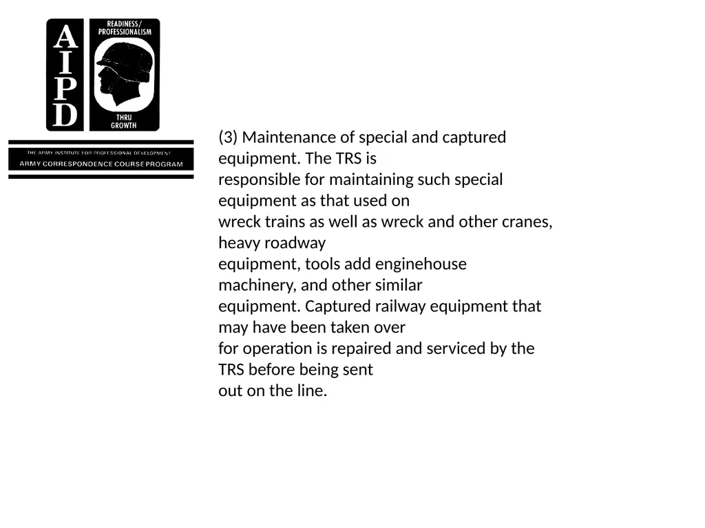 INTRODUCTION Military railroads operate basically - slide 48 of 95