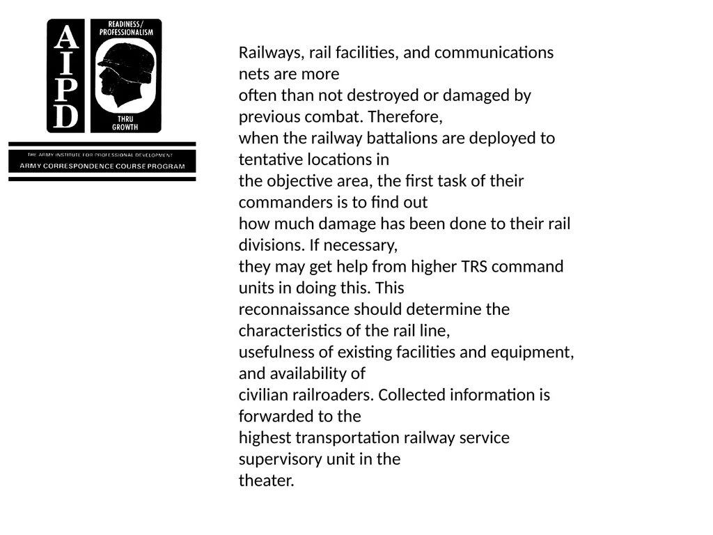 INTRODUCTION Military railroads operate basically - slide 67 of 95