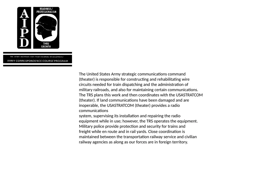 INTRODUCTION Military railroads operate basically - slide 59 of 95