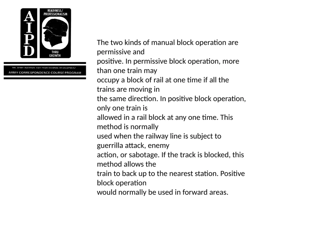 INTRODUCTION Military railroads operate basically - slide 80 of 95