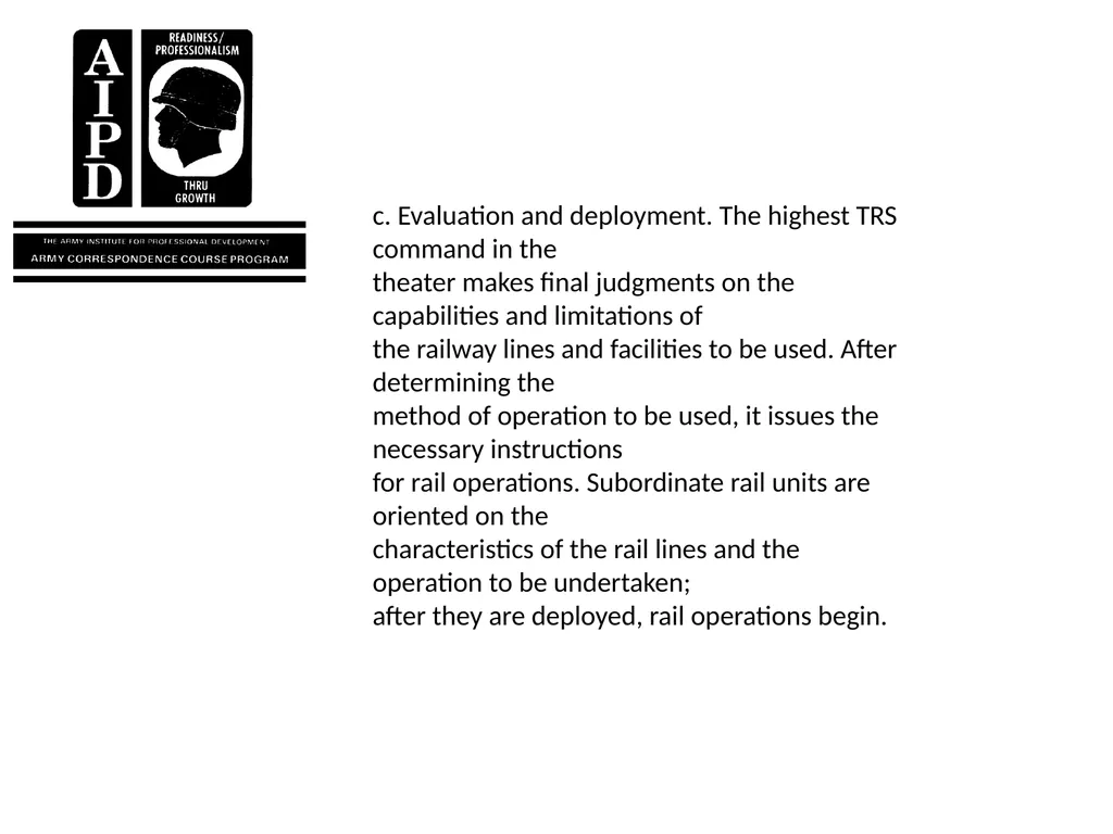 INTRODUCTION Military railroads operate basically - slide 68 of 95