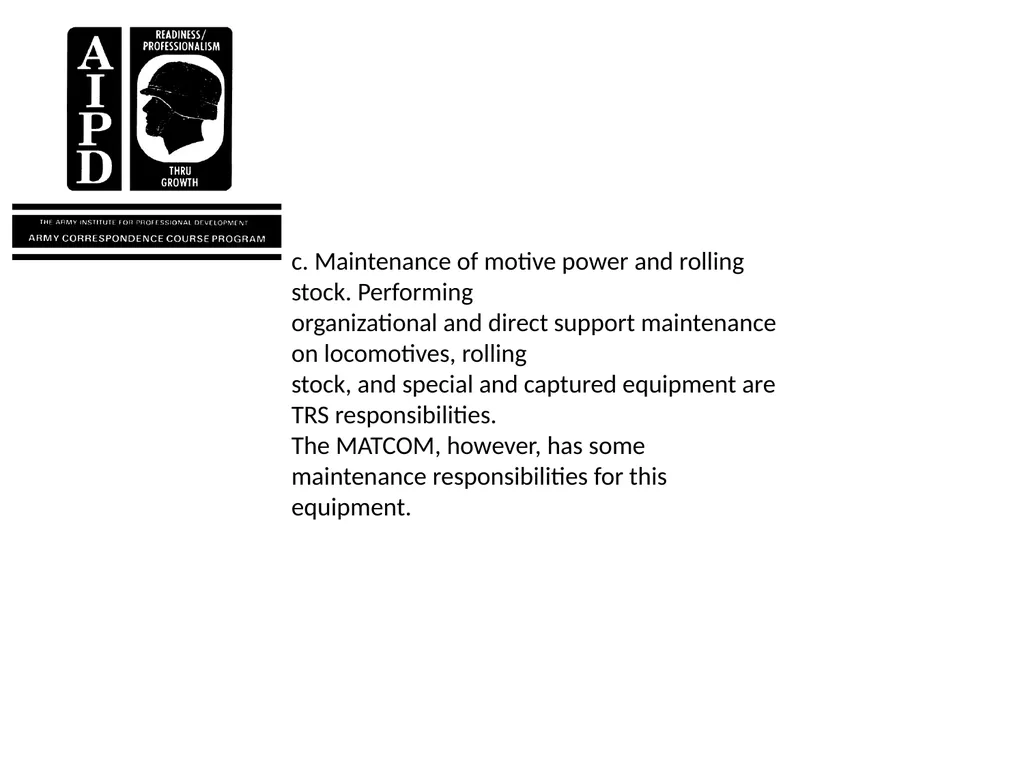 INTRODUCTION Military railroads operate basically - slide 45 of 95