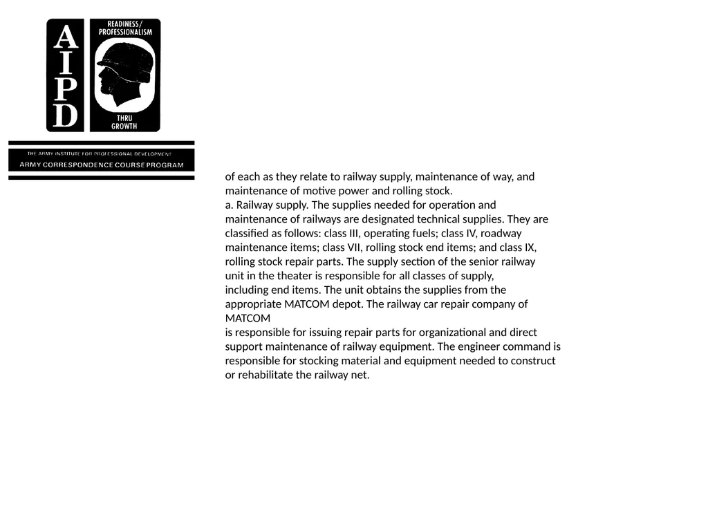 INTRODUCTION Military railroads operate basically - slide 43 of 95