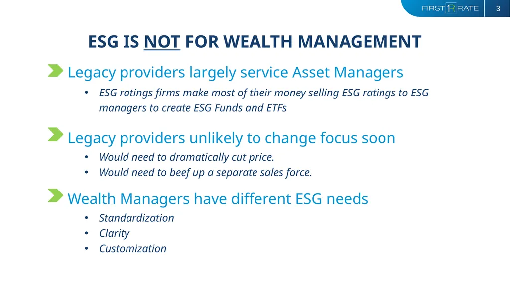 ADRESSING THE PRACTICAL PROBLEMS WITH ESG IN - slide 3 of 11