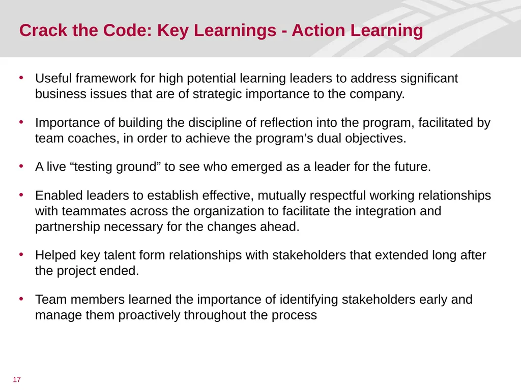 Crack the Code: Driving Learning at BAC Through - slide 17 of 18