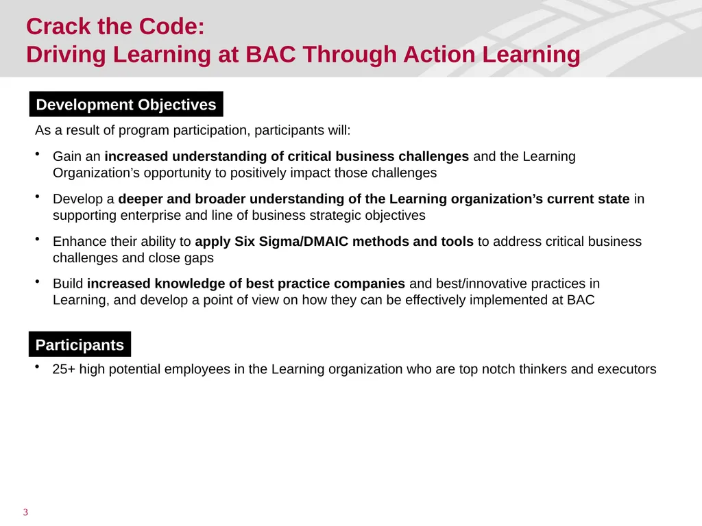 Crack the Code: Driving Learning at BAC Through - slide 3 of 18