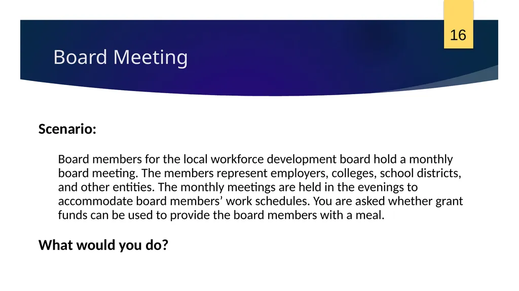 Session 11: Selected Items of Cost Texas Workforce - slide 16 of 38