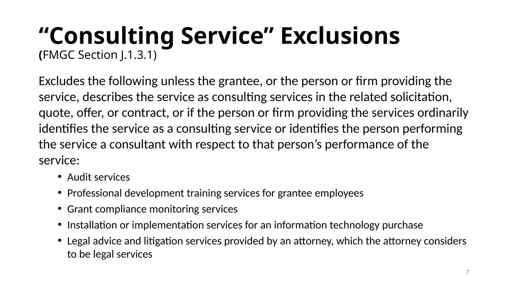 Session 11: Selected Items of Cost Texas Workforce - slide 7 of 38