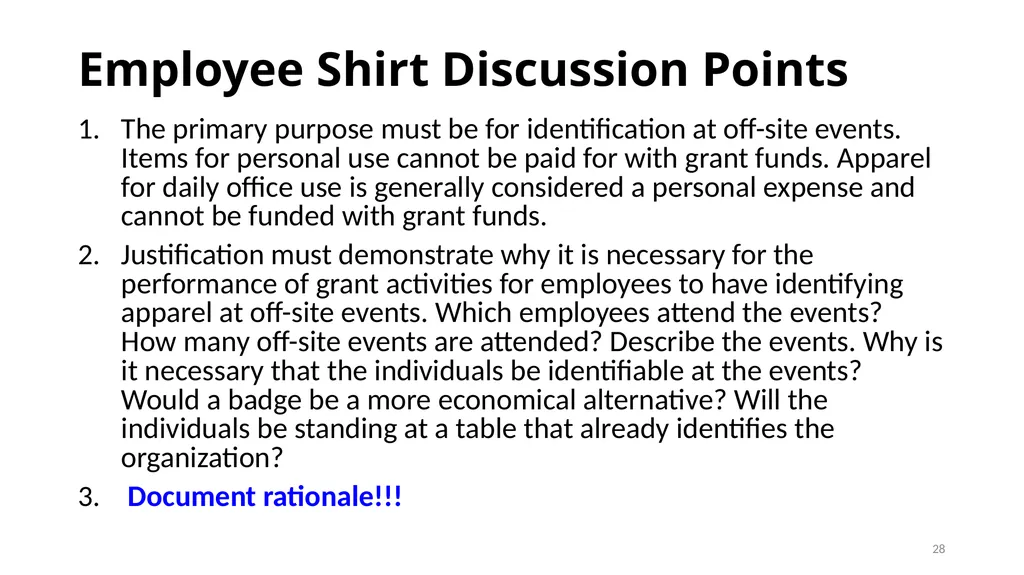 Session 11: Selected Items of Cost Texas Workforce - slide 28 of 38
