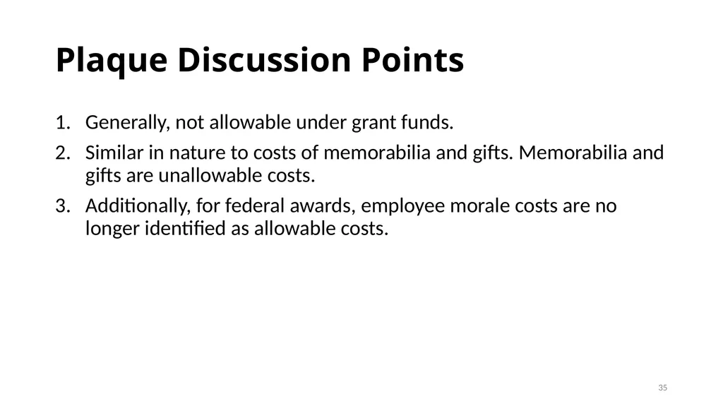 Session 11: Selected Items of Cost Texas Workforce - slide 35 of 38