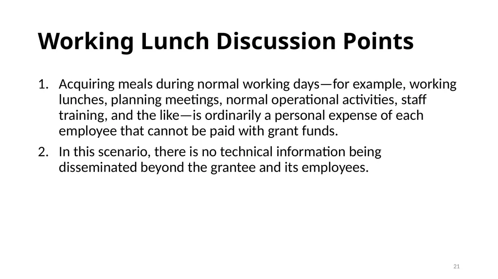Session 11: Selected Items of Cost Texas Workforce - slide 21 of 38