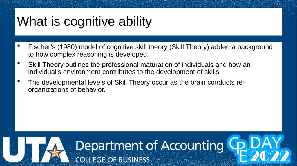 Data Analytics and Cognitive Ability: What makes - slide 26 of 41