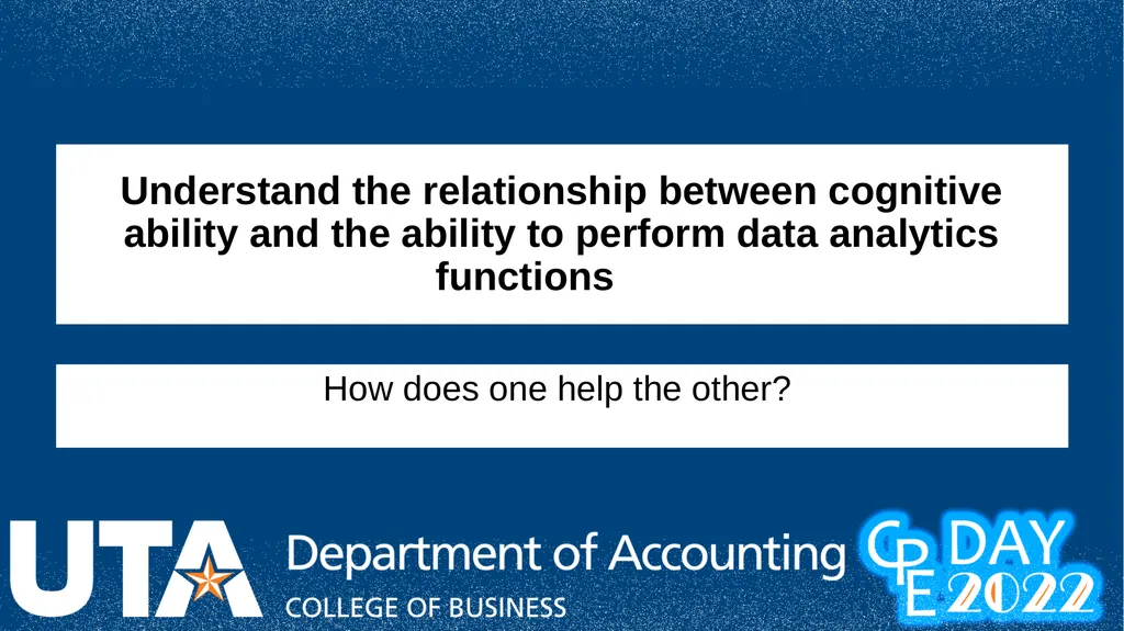 Data Analytics and Cognitive Ability: What makes - slide 22 of 41