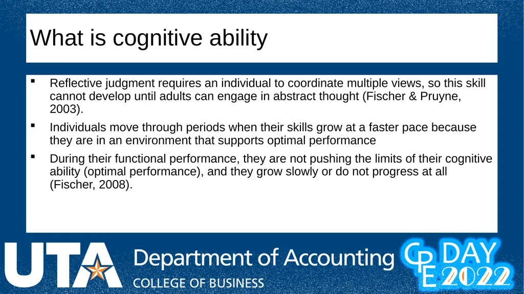 Data Analytics and Cognitive Ability: What makes - slide 28 of 41